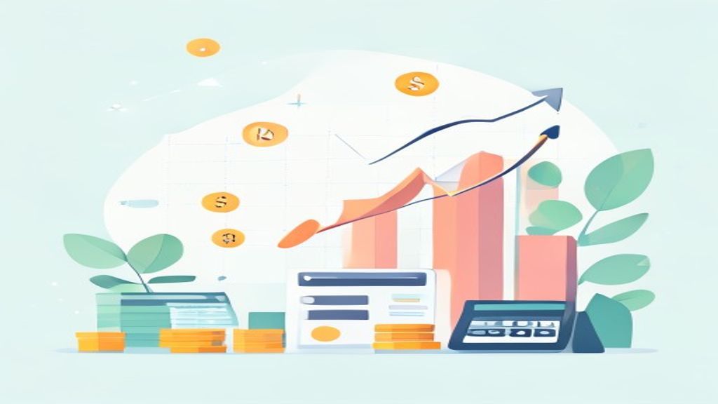 flat illustration of a simple financial calculation chart showing ad spend vs affiliate reward incom