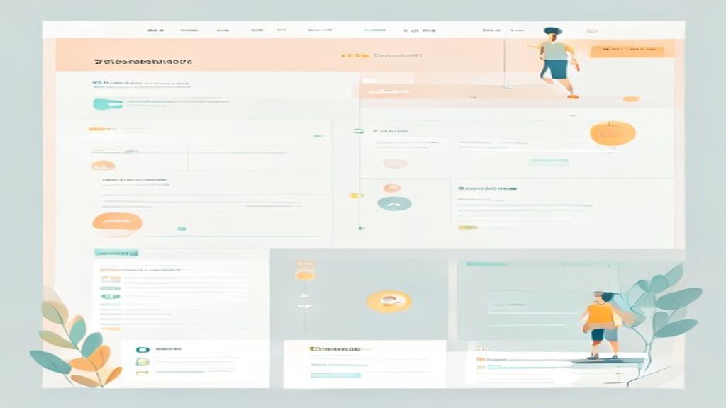 flat illustration of a landing page wireframe structure with hero section, benefit list, call to act