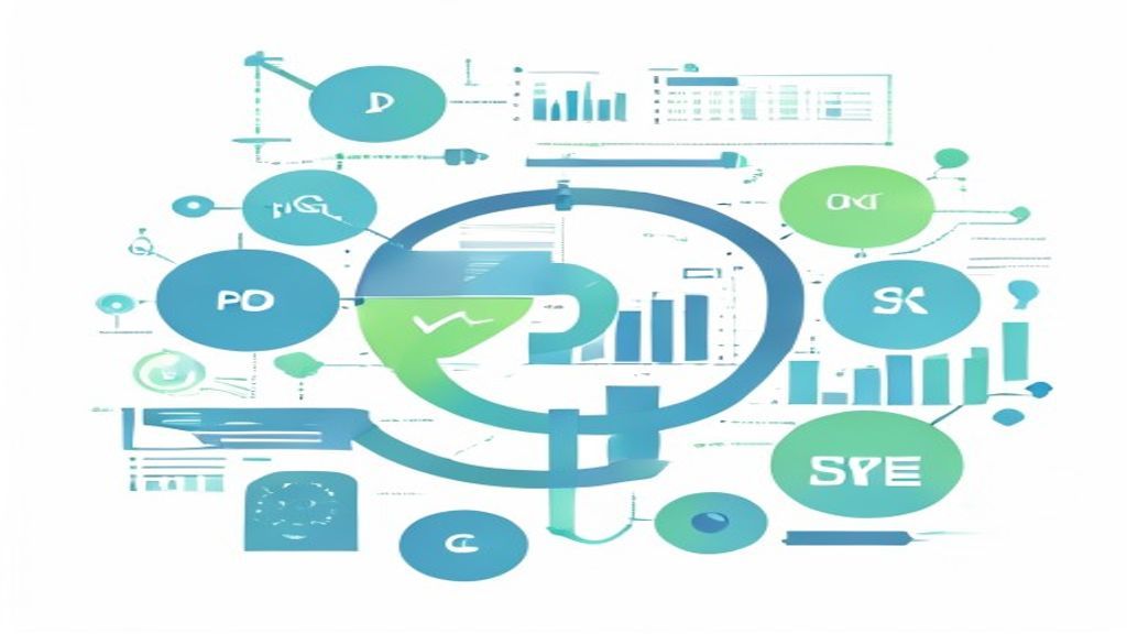 flat illustration of PDCA cycle diagram with analytics dashboard, bar charts, CTR CVR CPA metrics, a