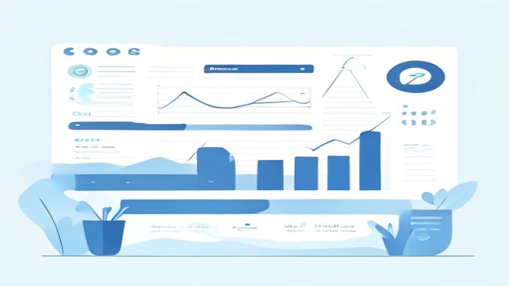 flat illustration of analytics dashboard showing CTR CVR CPA metrics with line graphs and bar charts