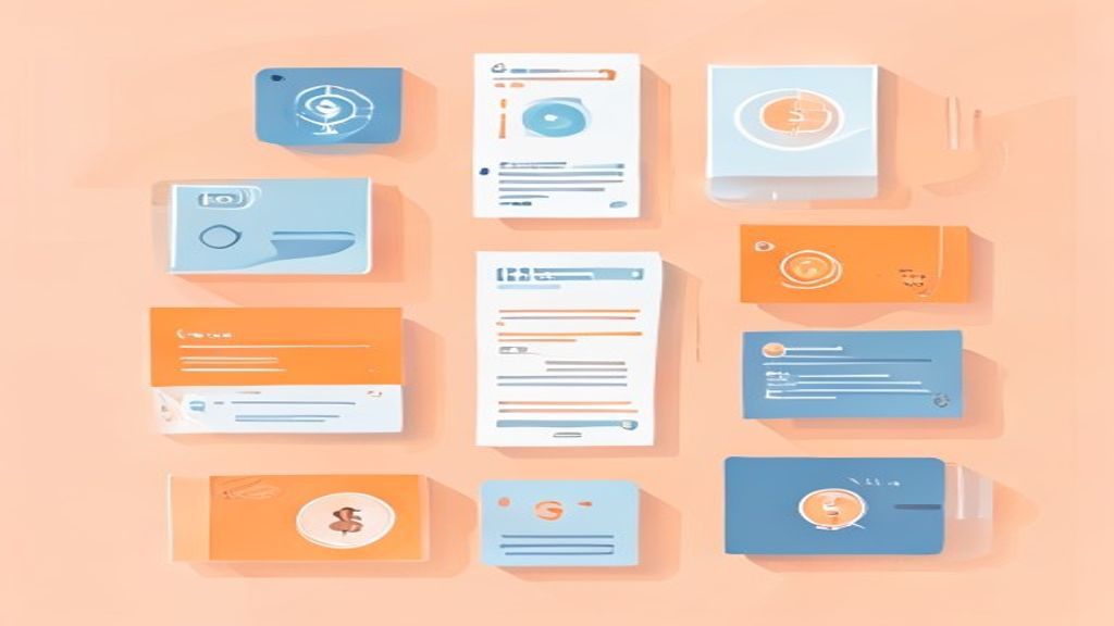 flat illustration of digital information products, online course icons, yen banknotes, comparison ch