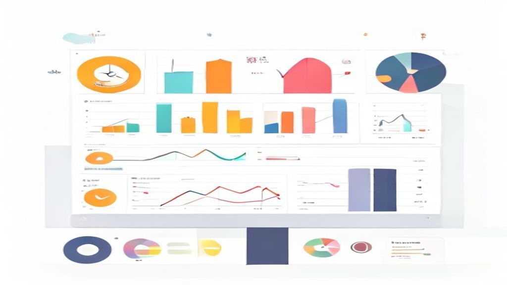flat illustration of analytics dashboard showing CTR CVR CPA metrics with line graphs and bar charts