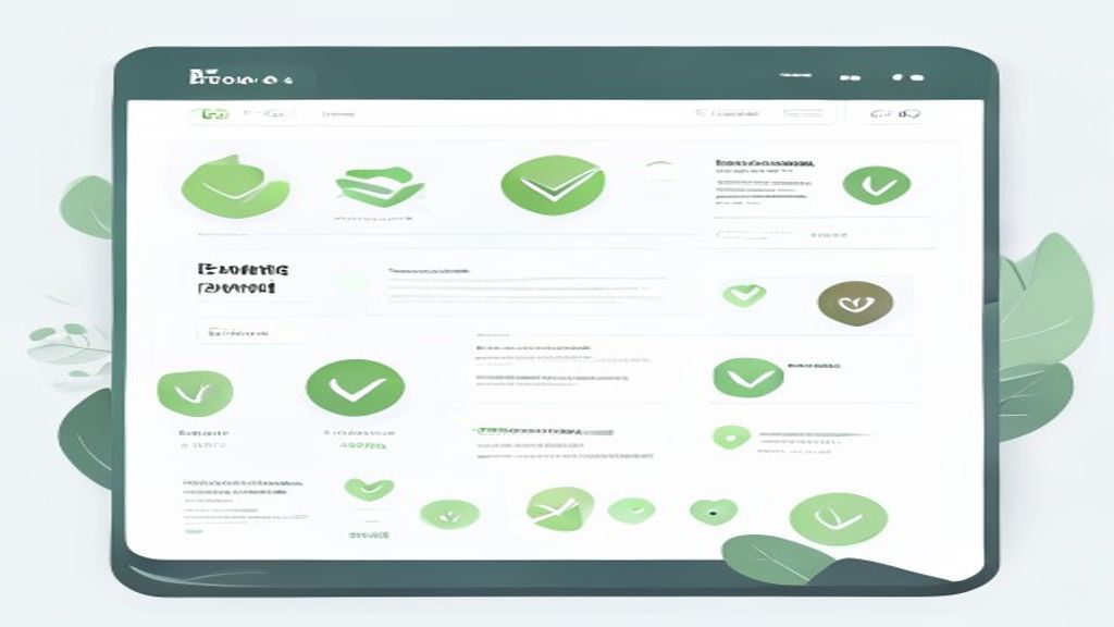 flat illustration of landing page layout with PR badge, compliance checklist icons, green checkmarks
