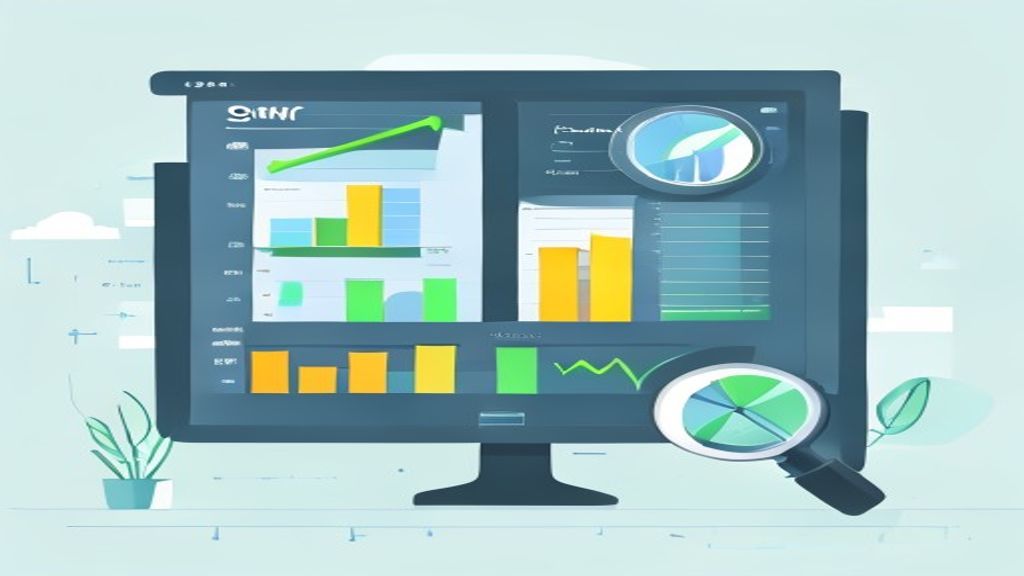 flat illustration of analytics dashboard showing CTR CVR CPA metrics with improvement arrows, pie ch