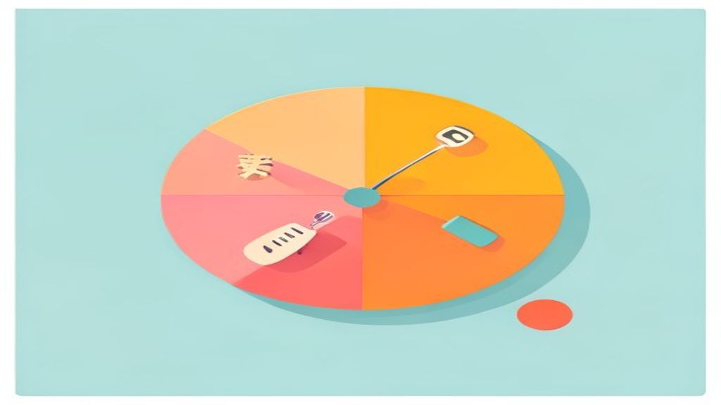 flat illustration of budget breakdown pie chart with advertising cost, tools, hosting, domain sectio
